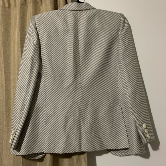 ARMANI COLLEZIONI Italy Blue White Stipe Blazer - Picture 7 of 8